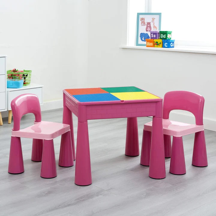 Kids Trumpet Legs 5-in-1 Activity Table and 2 Chairs Set
