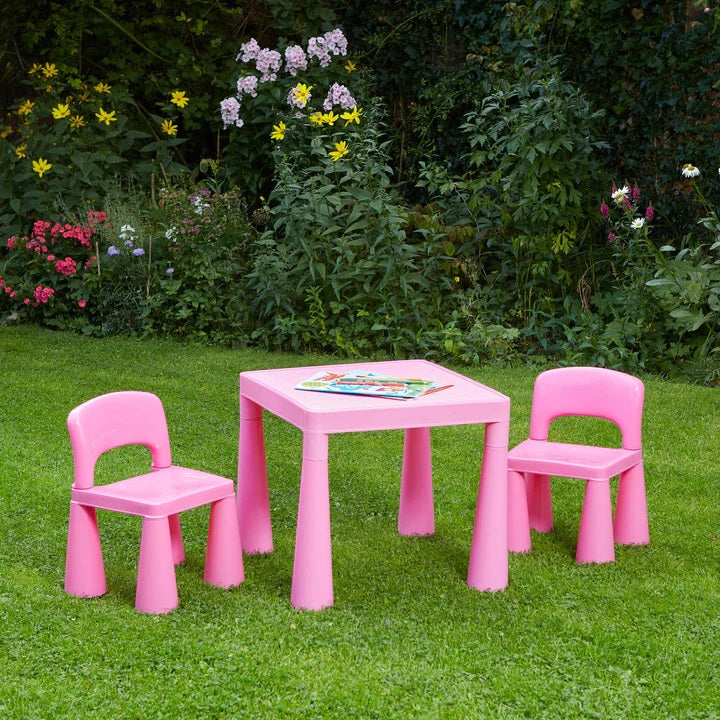 Kids Trumpet Legs Plastic Table and Chair Set