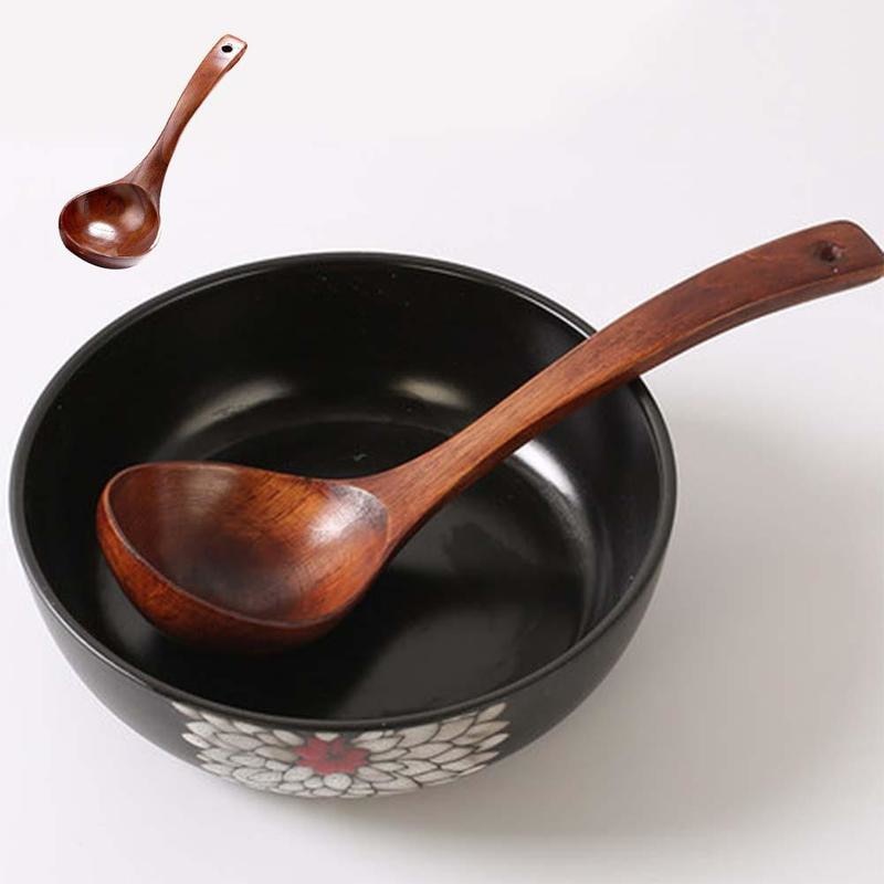 Long Handled Kitchen Cooking Utensil Bamboo Wooden Soup Spoon