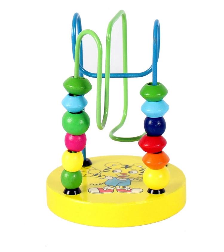 Children's Colorful Wooden Mini Around Beads Educational Toy