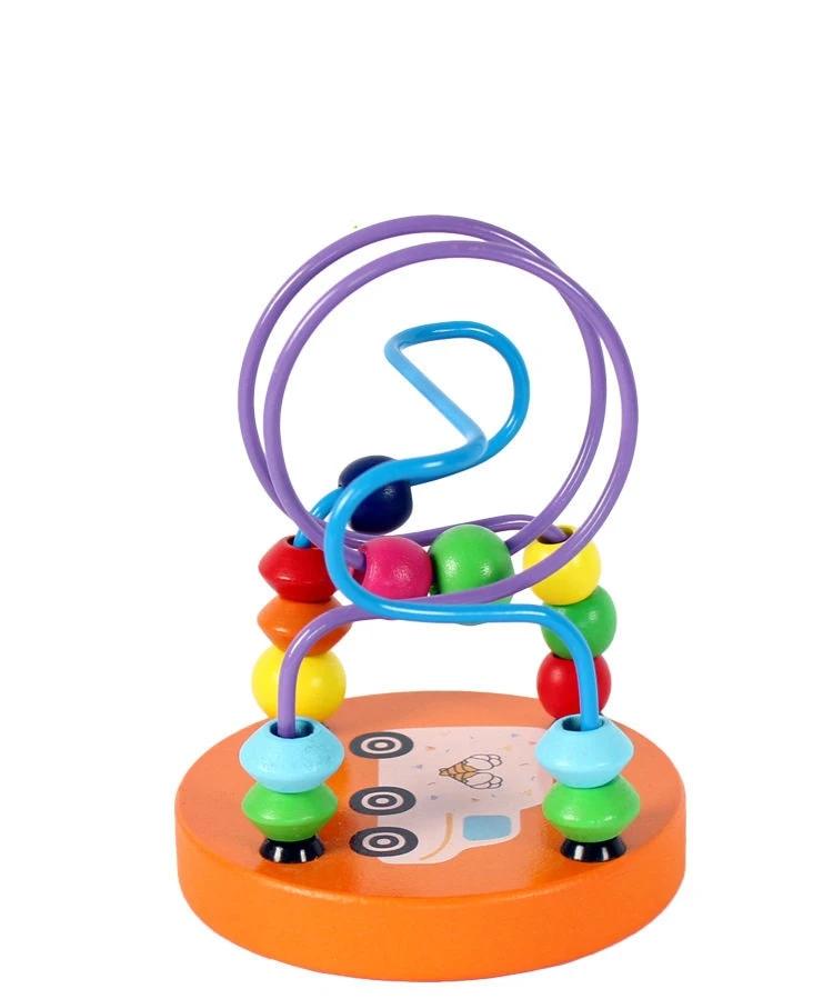 Children's Colorful Wooden Mini Around Beads Educational Toy