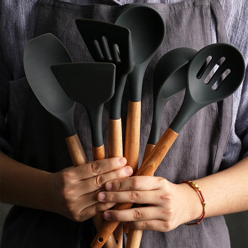 Heat-Resistant Silicone Non-Stick Kitchen Utensil Set