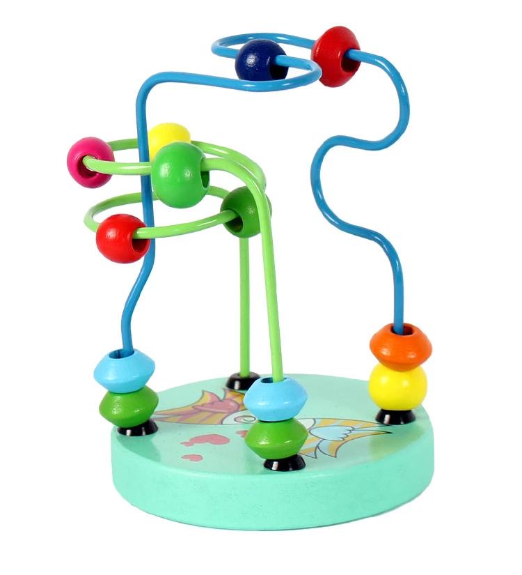 Children's Colorful Wooden Mini Around Beads Educational Toy