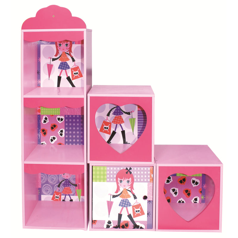 Fashion Girl Shelf and Stacking Storage Units - Scarlet Bloom