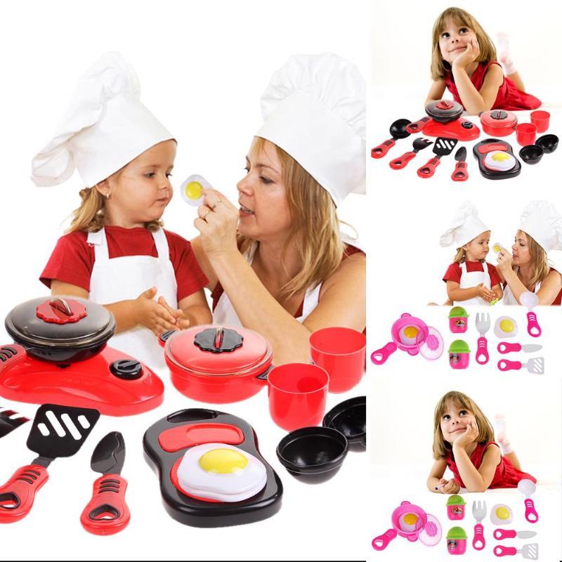 Children's Plastic Kitchen Pretend Cooking Toy Set