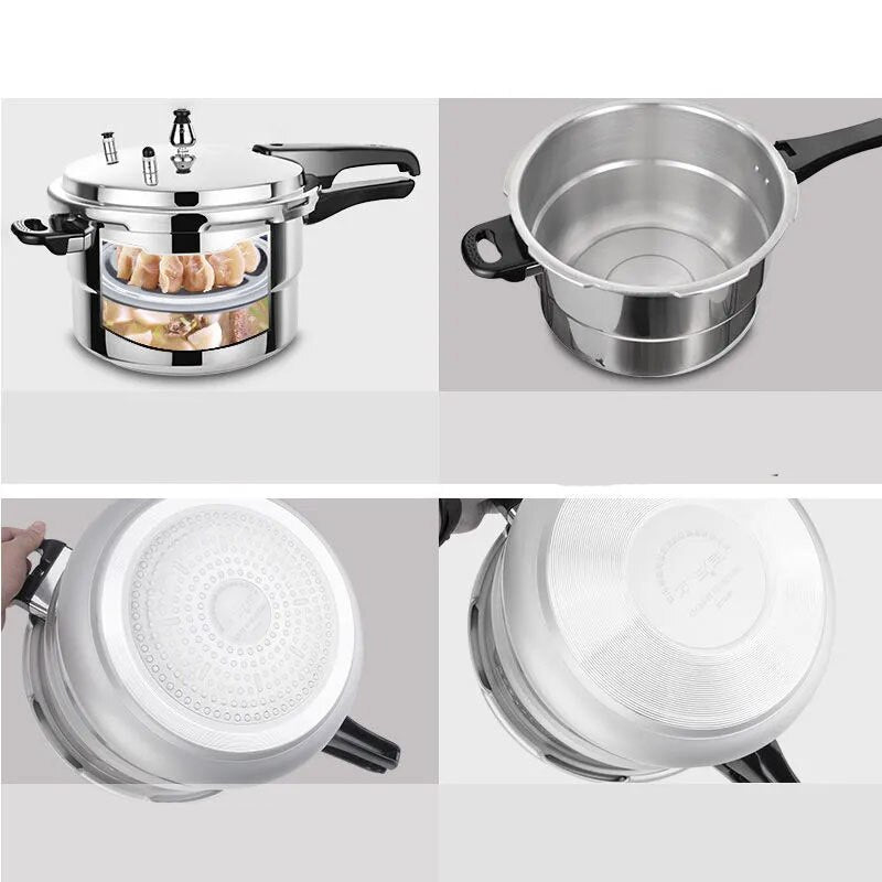 High Quality Aluminum Alloy Ordinary Style Pressure Cooker with Steamer