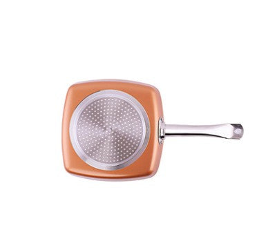 Non-stick Copper Square Frying Pan Skillet with Ceramic Coating