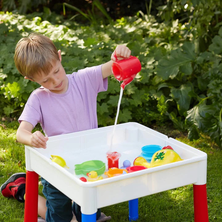 Kids Plastic Square 5-in-1 Activity Table and 2 Chairs