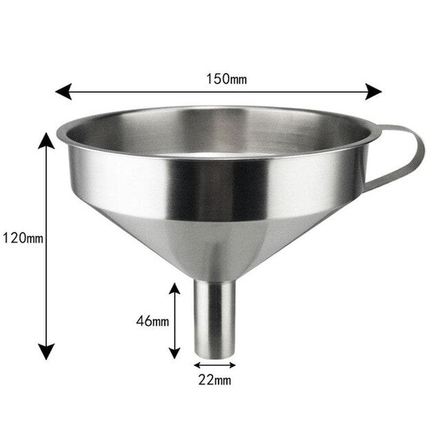 Stainless Steel Kitchen Funnel with Removable Strainer