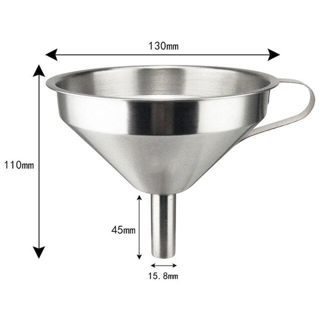 Stainless Steel Kitchen Funnel with Removable Strainer