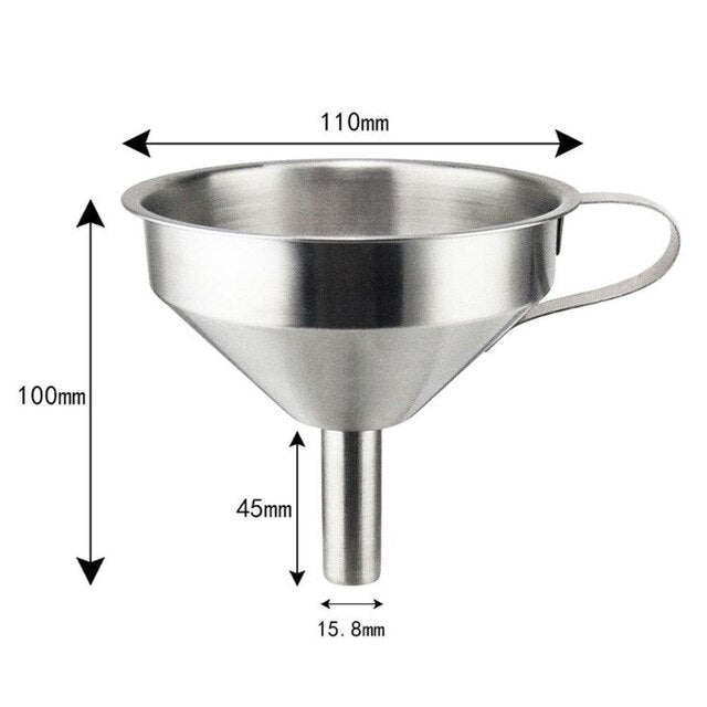 Stainless Steel Kitchen Funnel with Removable Strainer