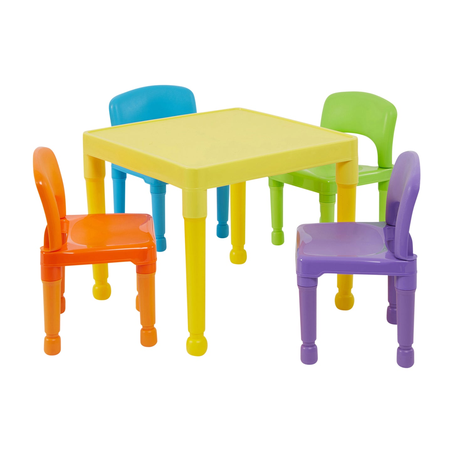 Children's Multi-Coloured Table and 4 Chairs Set