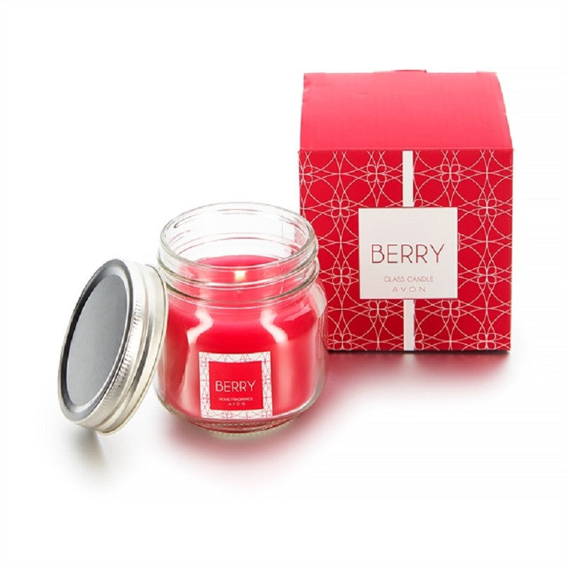 Berry Glass Jar Candle - Scarlet Bloom