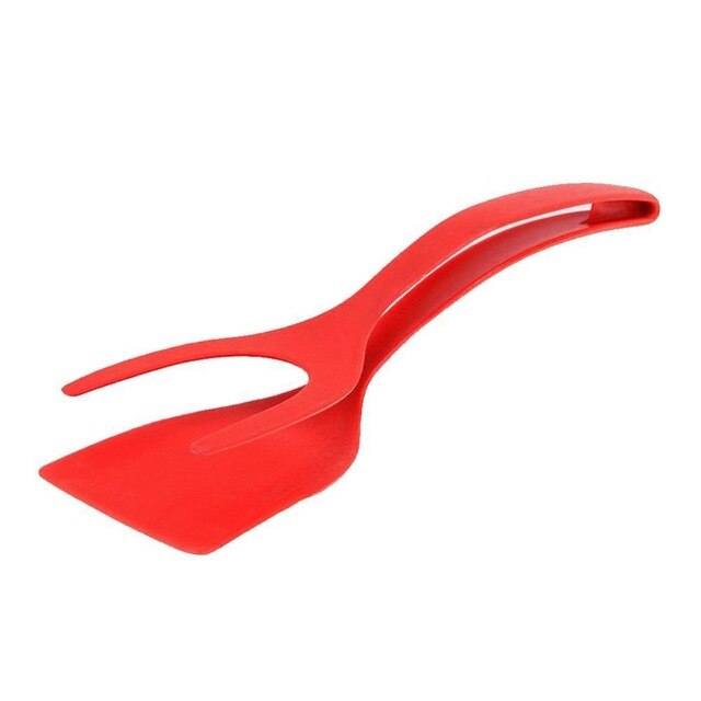2 In 1 Grip and Flip Non-Stick Silicone Spatula and Kitchen Tongs