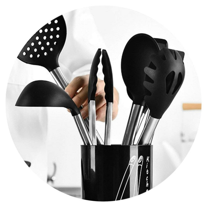 9 Pieces Silicone Kitchen Cooking Utensil Set