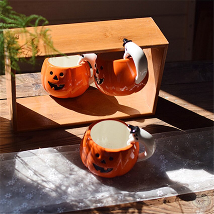 Creative Ceramic Pumpkin Coffee and Tea Cup with Handle