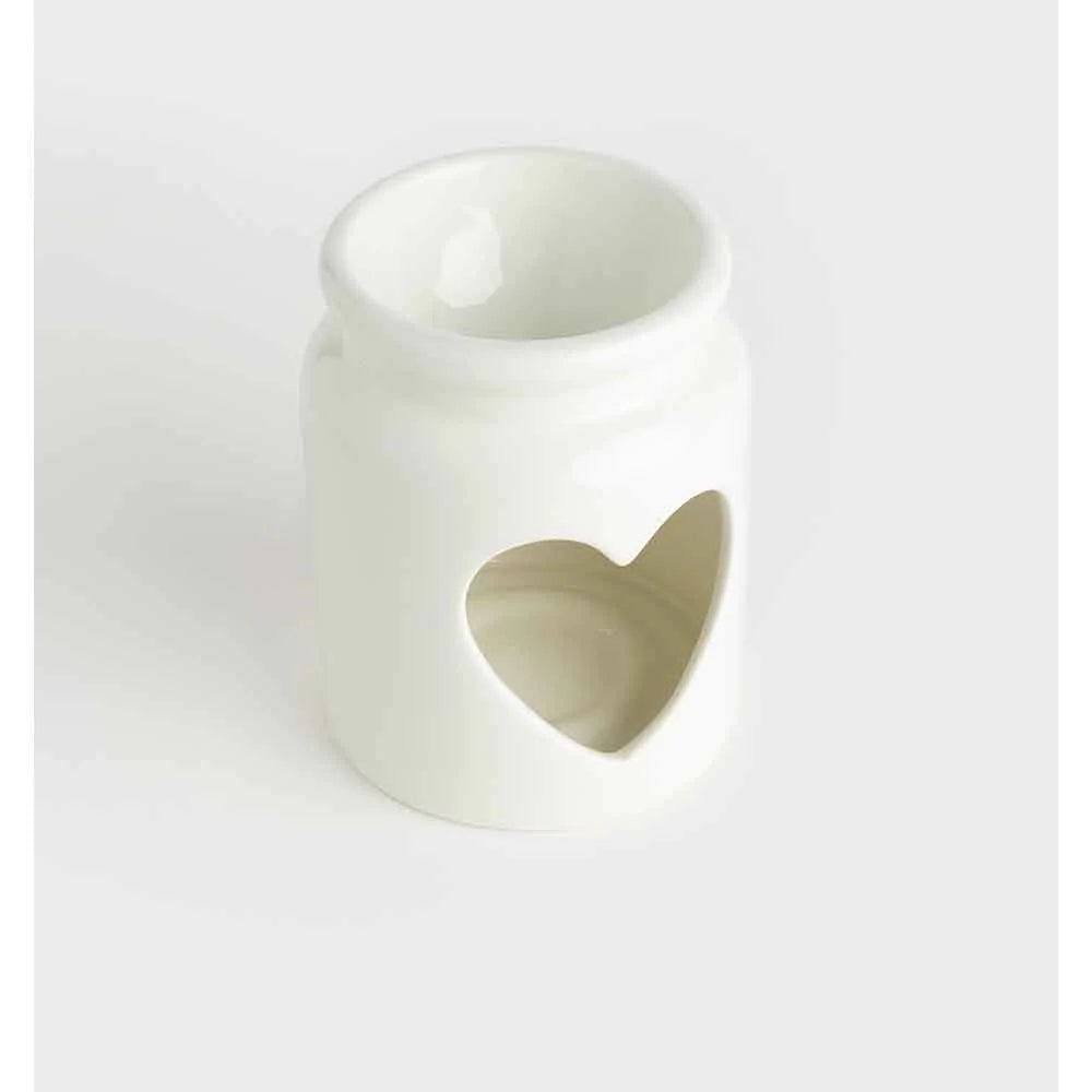 White Heart-Shaped Ceramic Burner