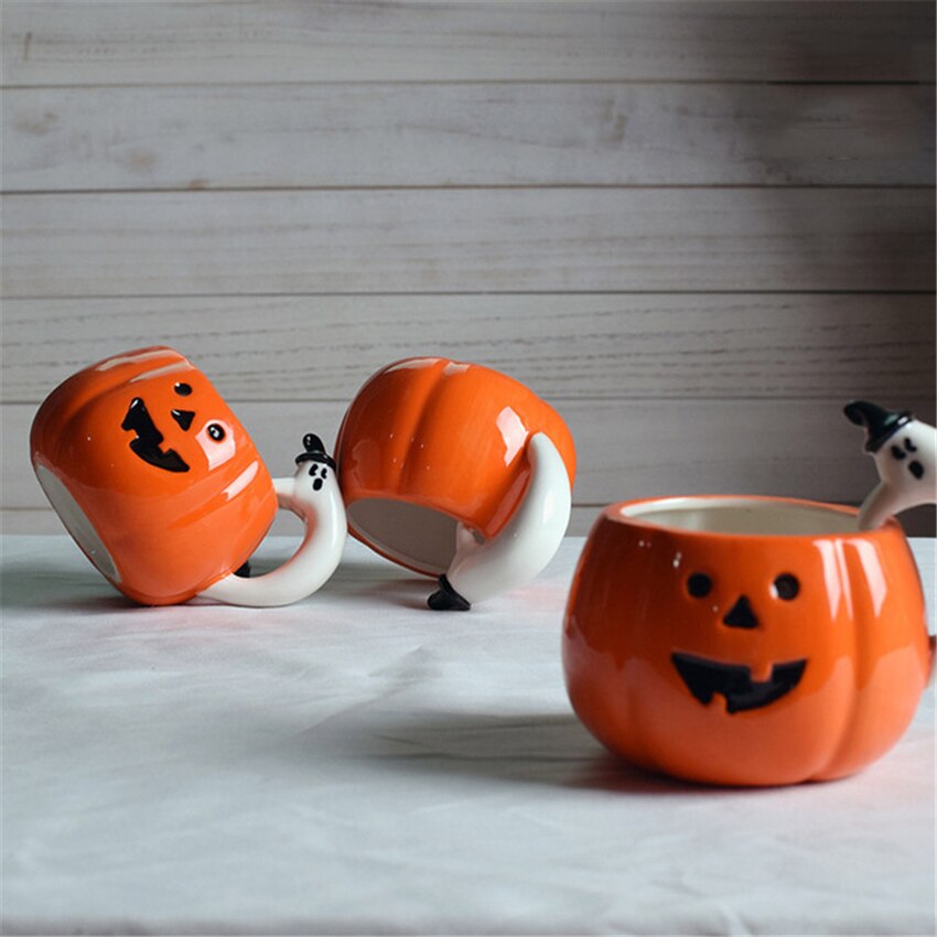 Creative Ceramic Pumpkin Coffee and Tea Cup with Handle