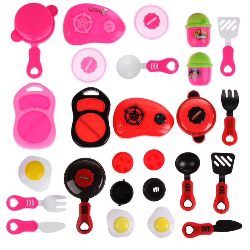 Children's Plastic Kitchen Pretend Cooking Toy Set