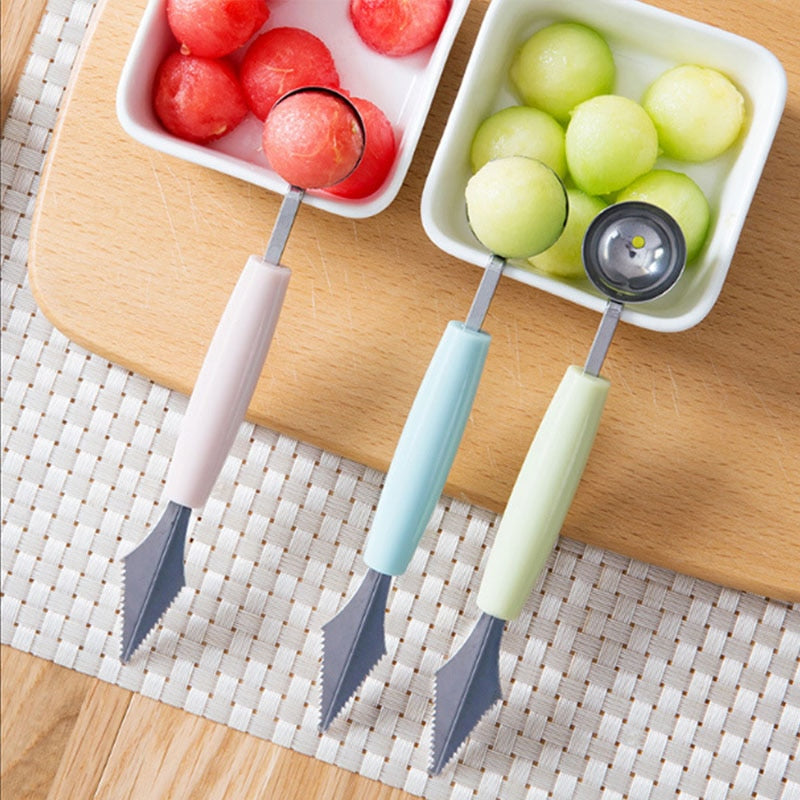 Dual Double-End Ice Cream Scoop with Portable Carving Tool