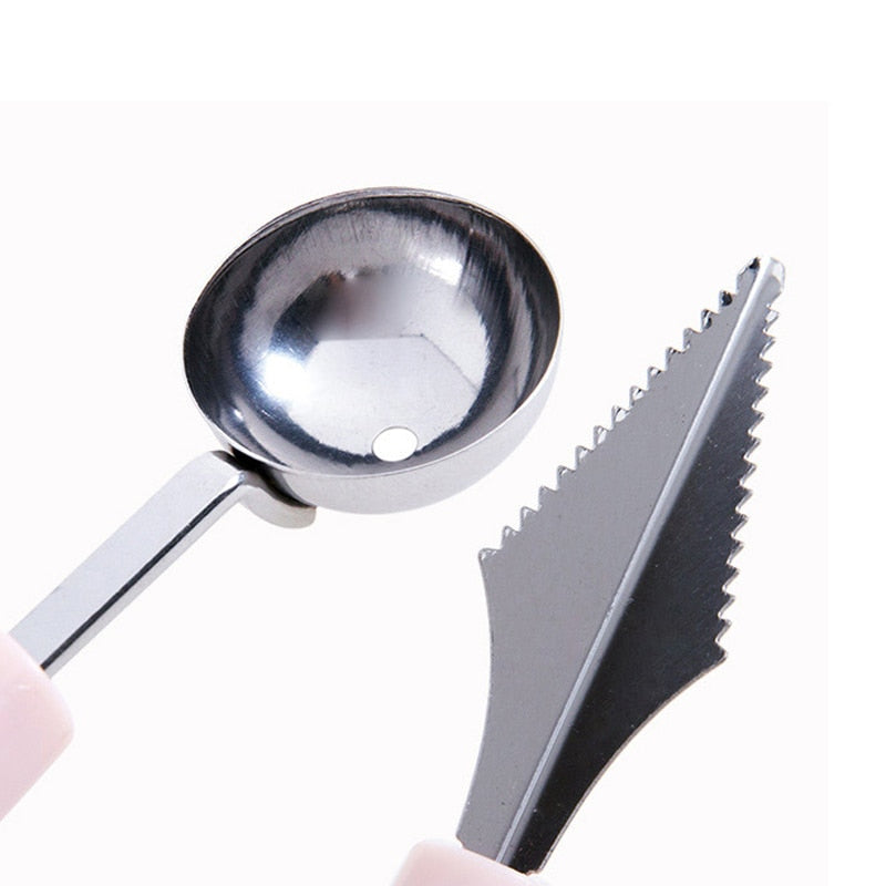Dual Double-End Ice Cream Scoop with Portable Carving Tool
