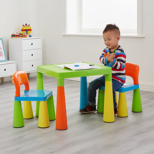 Kids Trumpet Legs Plastic Table and Chair Set