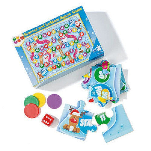 Kids Scarves and Ladders Winter Jigsaw Game-Age 3+ - Scarlet Bloom