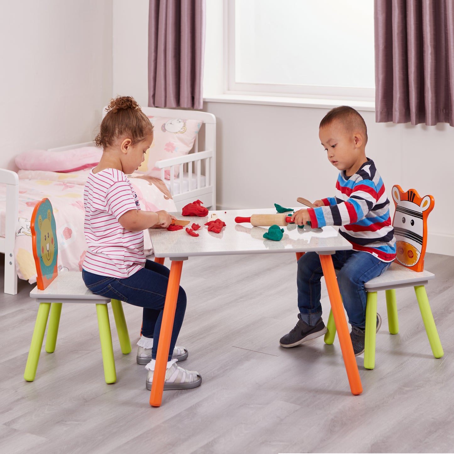 Kids Lion and Zebra Table and Chairs