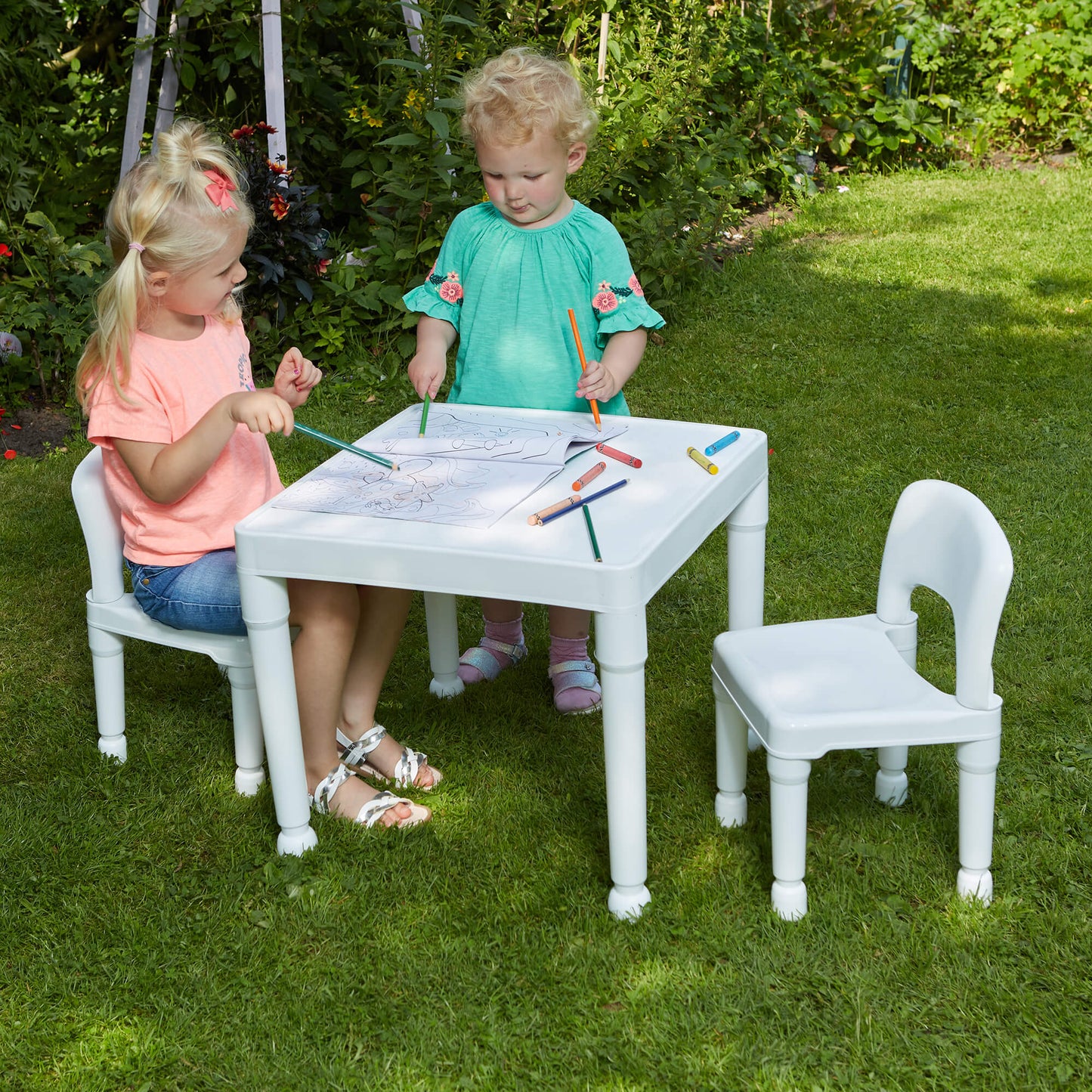 Kids Plastic Table and 2 Chair Set