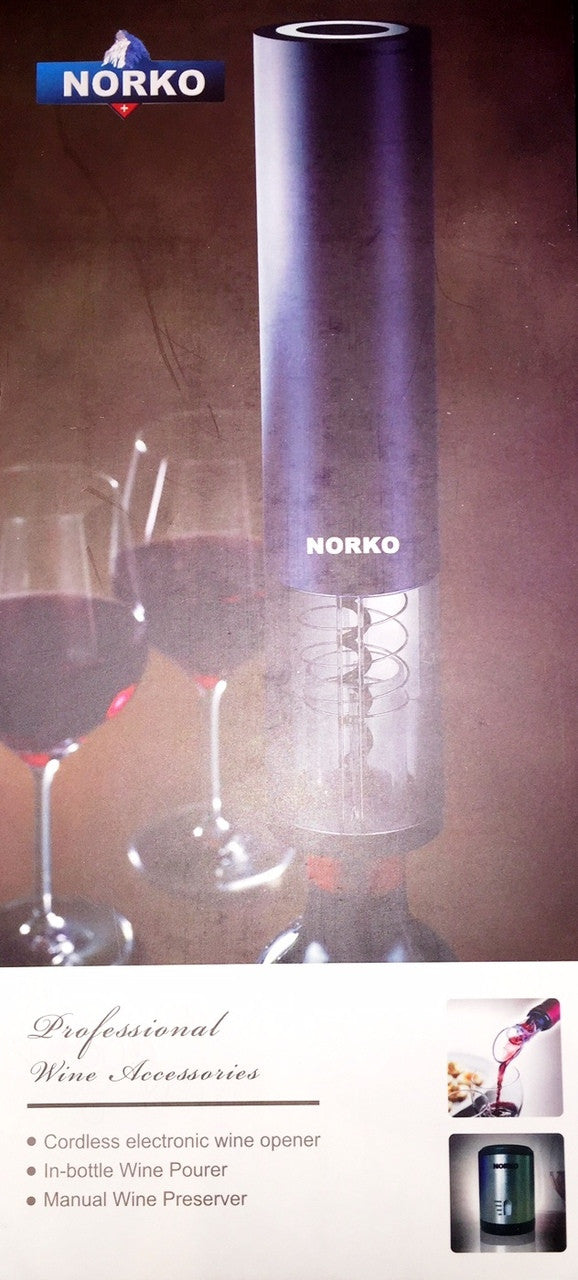 Norko Rechargeable Electric Corkscrew Gift Set - Scarlet Bloom